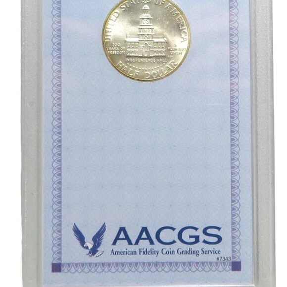 1976-S Kennedy JFK 40% Silver Half Dollar AACGS MS 64 Certified - Picture 2 of 5